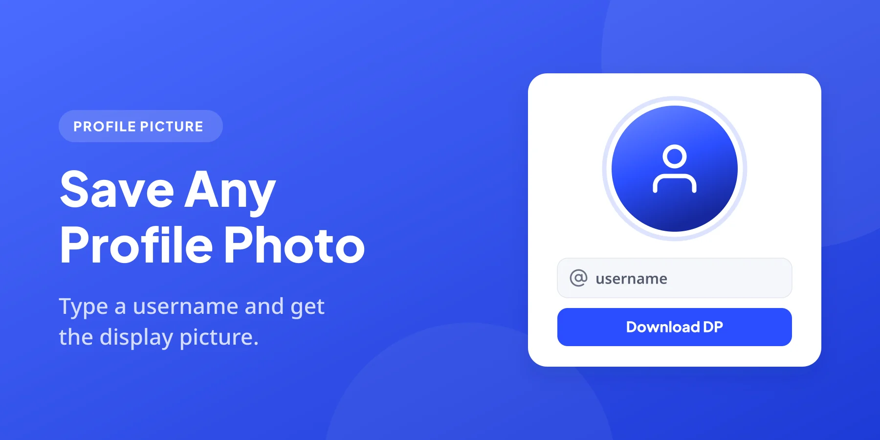Instagram DP downloader saving a profile picture by username