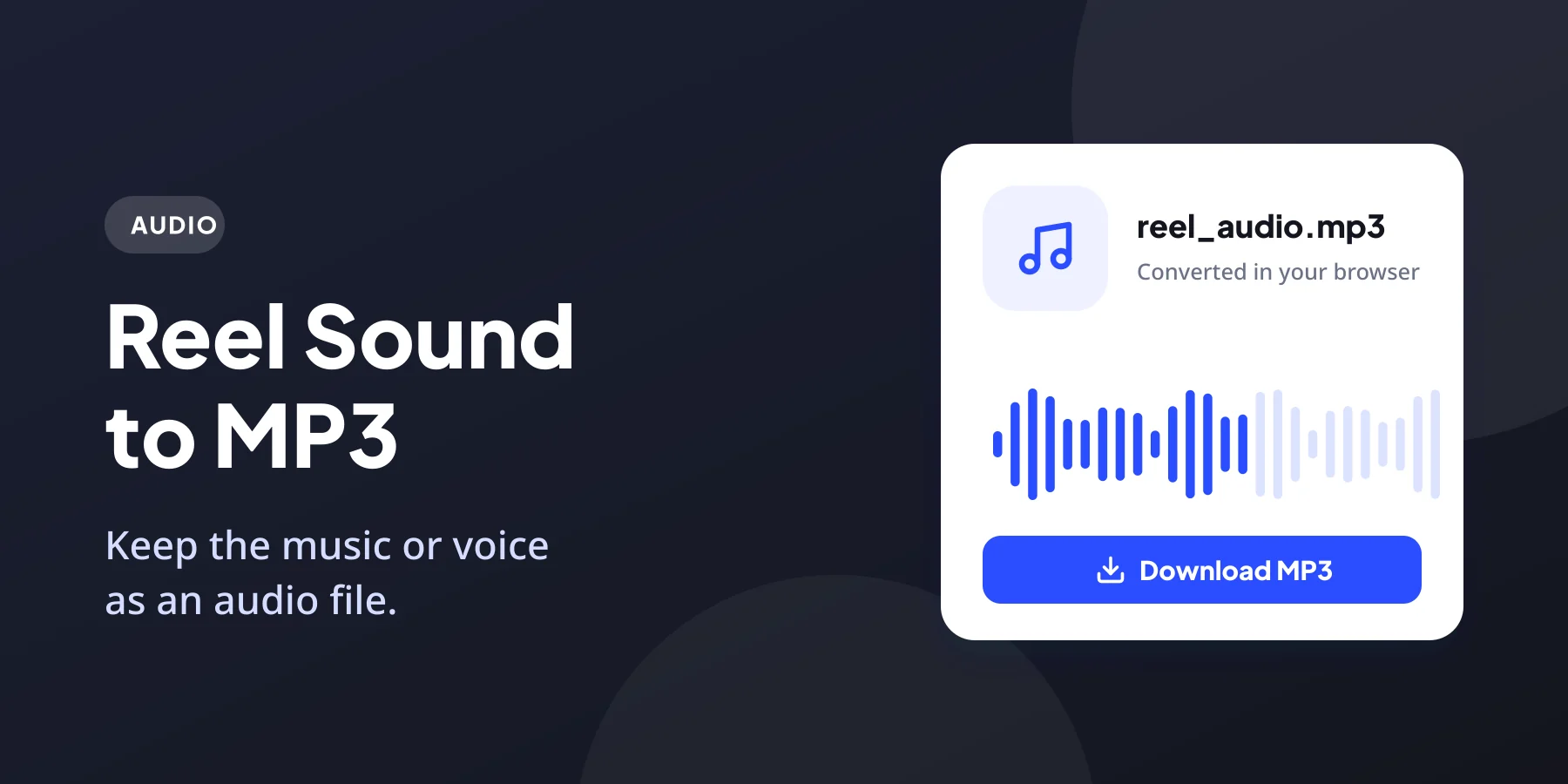 Instagram audio downloader converting a reel to an MP3 file