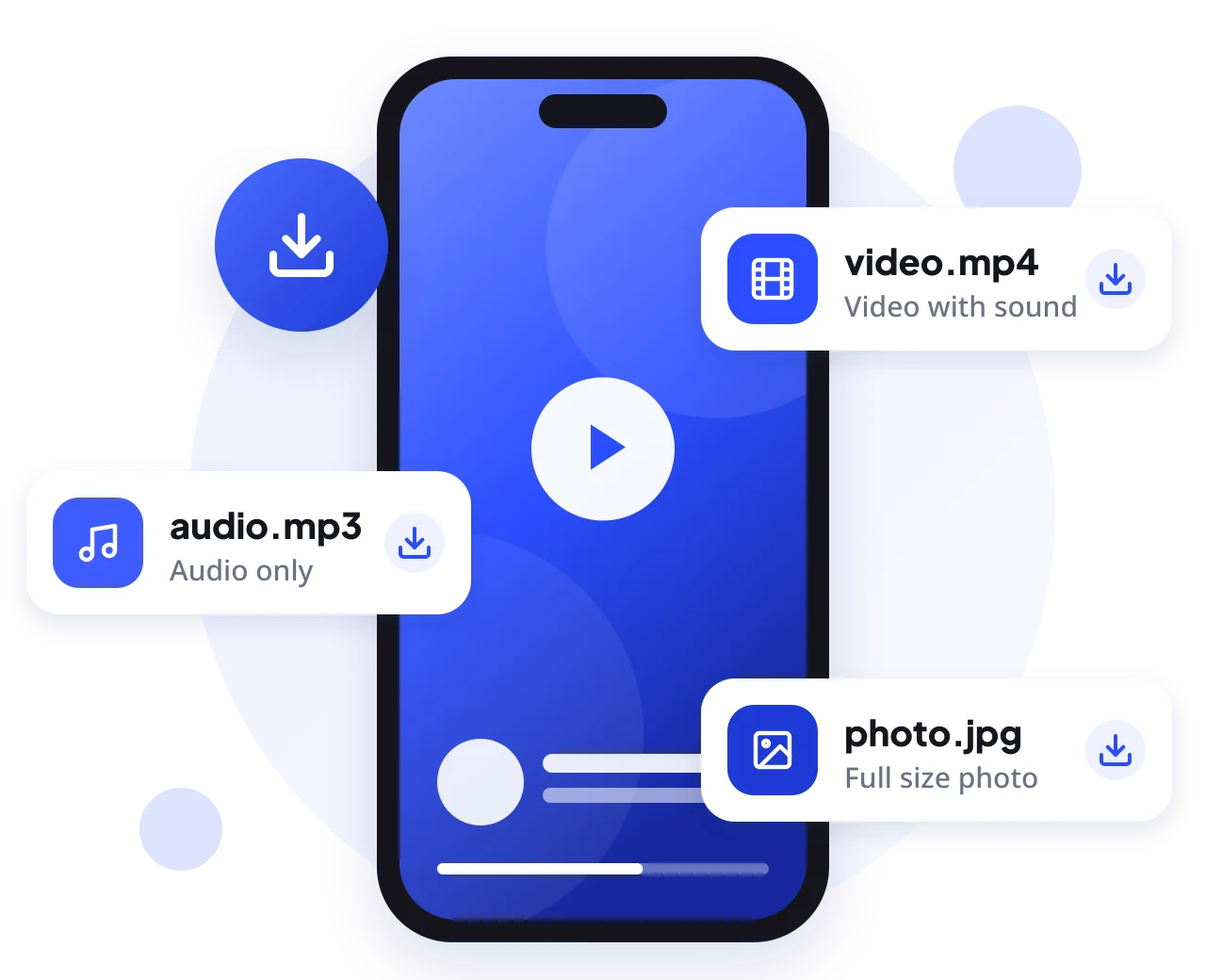 DownIGVideo saving an Instagram reel as MP4, MP3 and JPG files